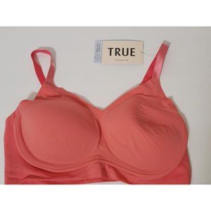 TRUE Women's Body No Wire Lift V-Neck Bra Pink Size Large Style 14876630